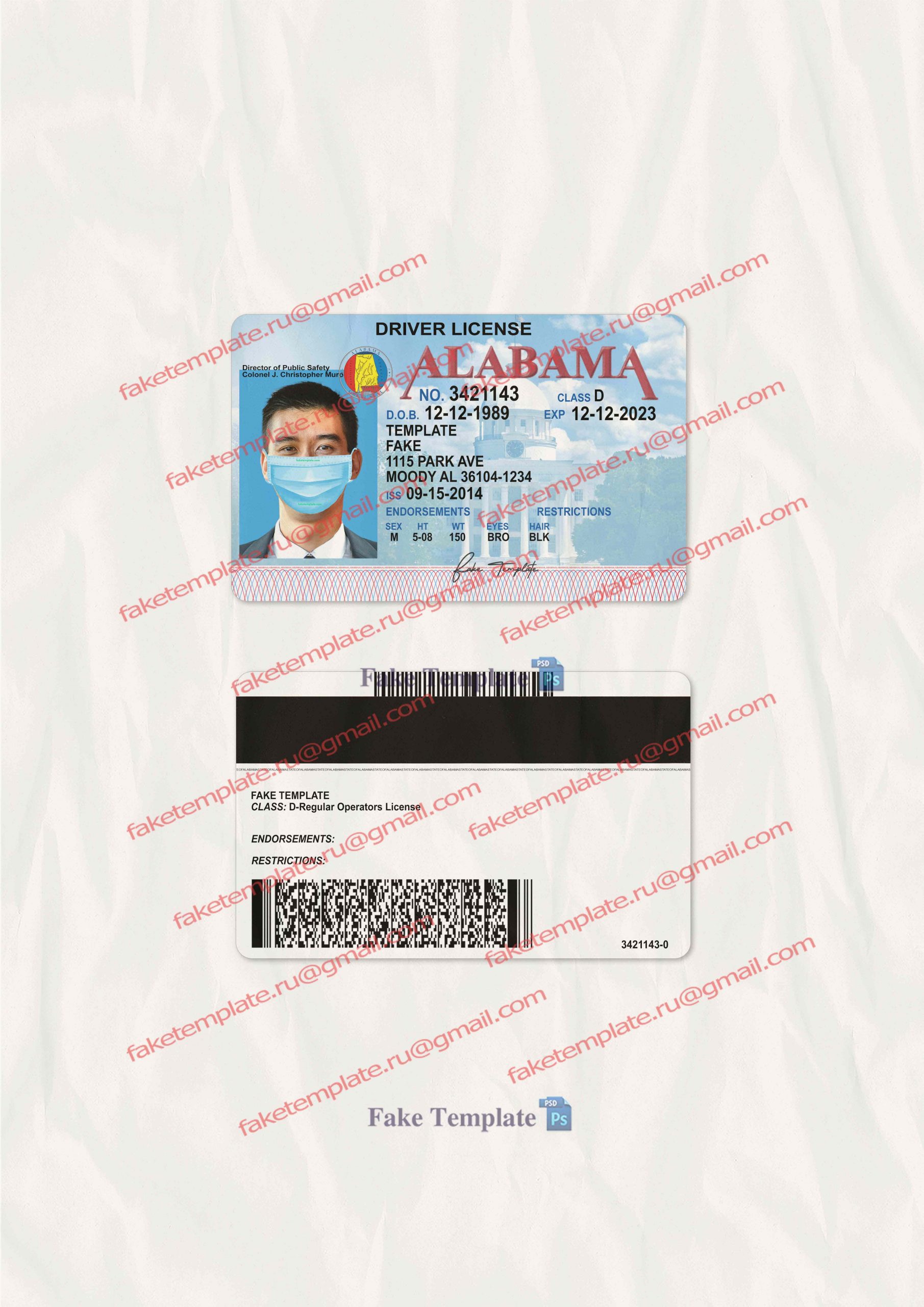 alabama-drivers-license-template-02 alabama driver license template free