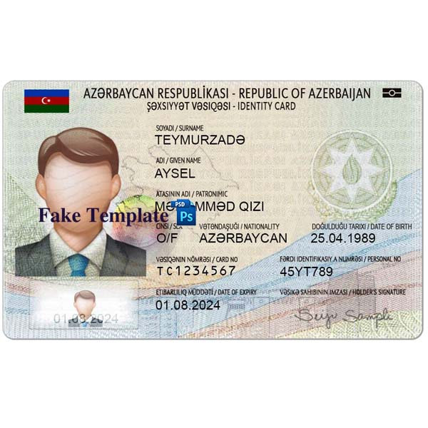 Azerbaijan ID Card Template Azerbaijan ID Card Template