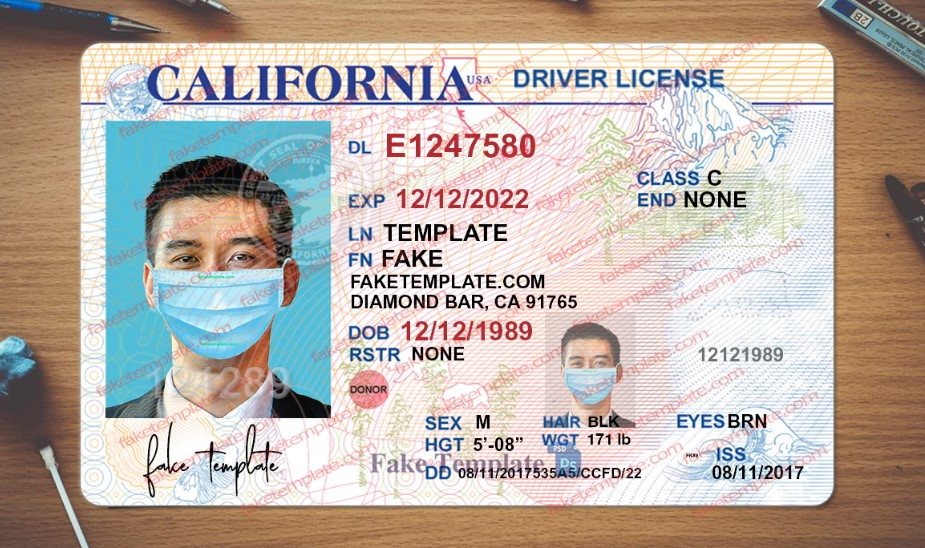 california-driver-license-psd-08 california driver license psd template