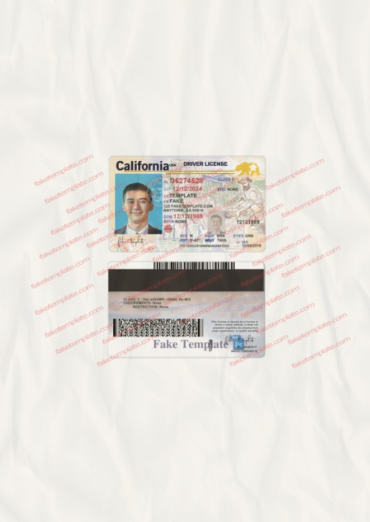 california-drivers-license-template-10 california driver license template psd