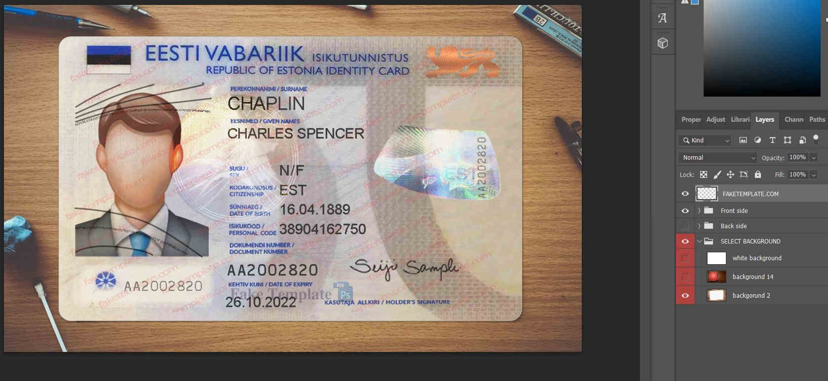 estonia-id-card-template-02 estonia-id-card-template-02