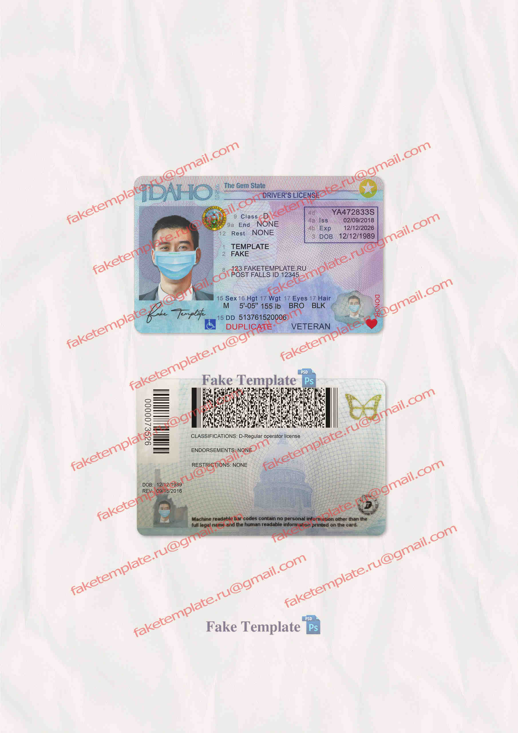 idaho drivers license template idaho drivers license template