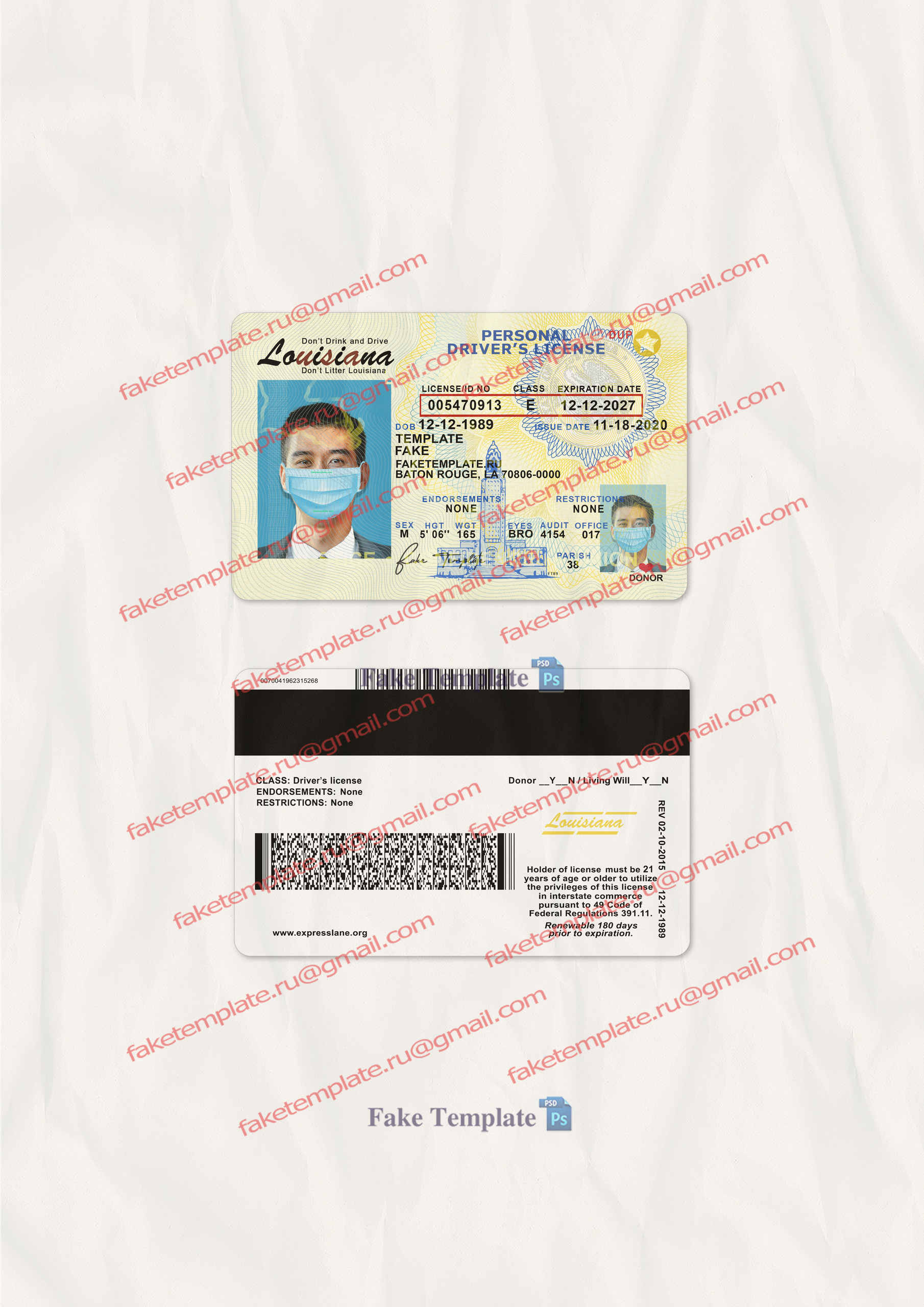 louisiana id template louisiana id template