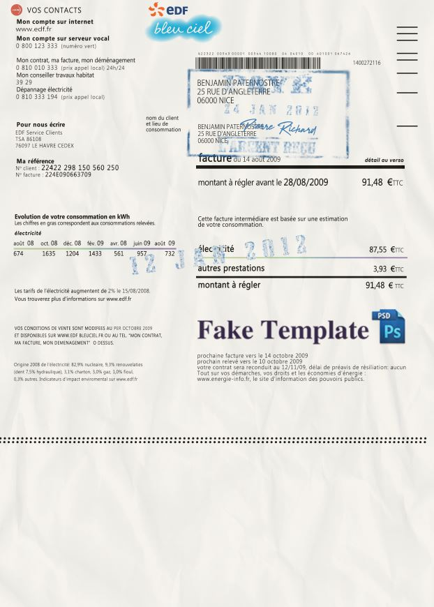 French Utility Bill Template french-utility-bill-template-01