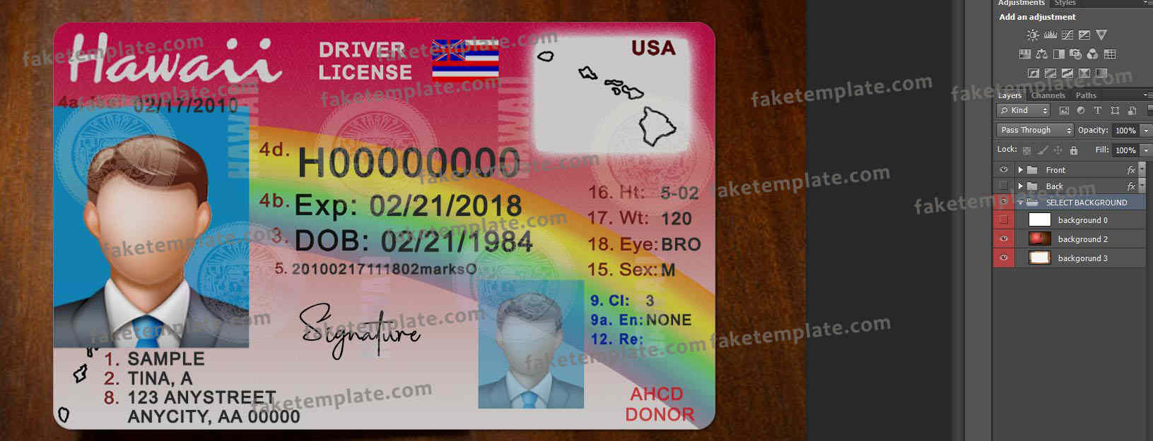 hawaii-driver-license-template-02 hawaii-driver-license-template-02