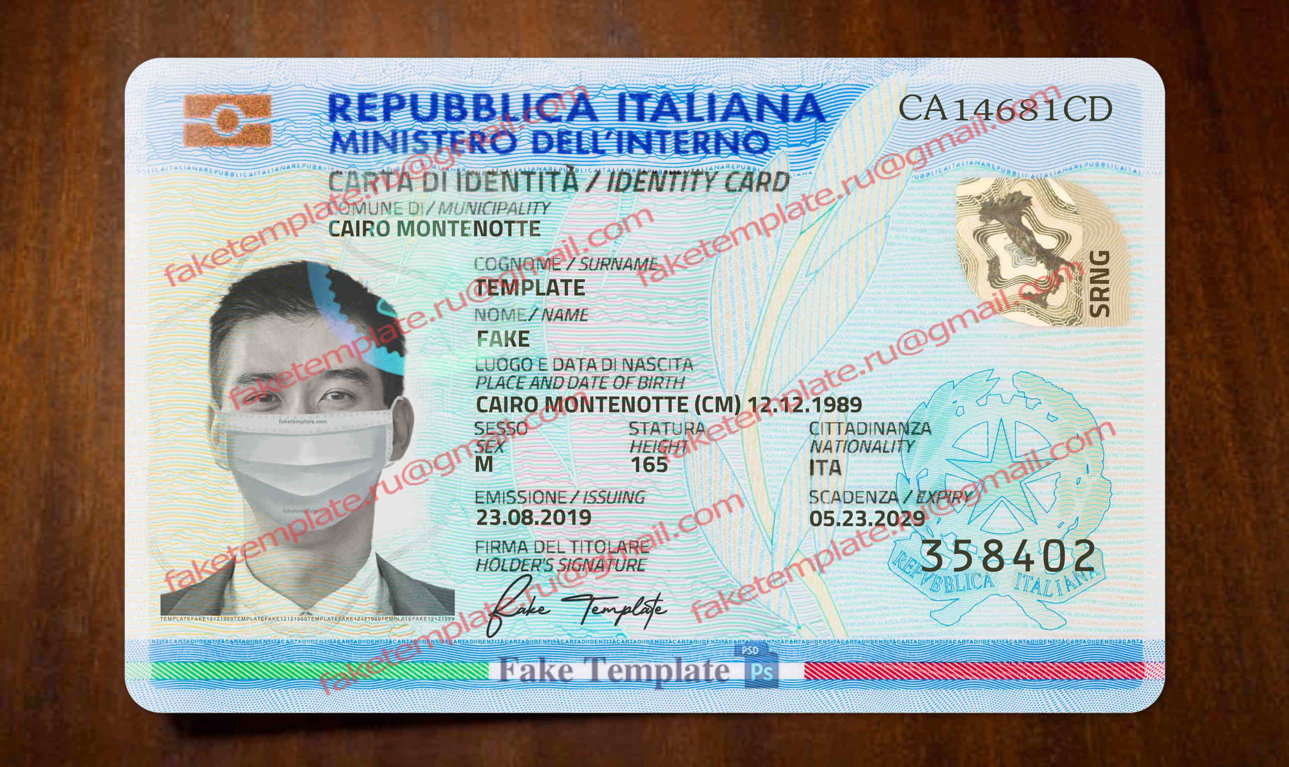italy id card template psd italy id card template psd