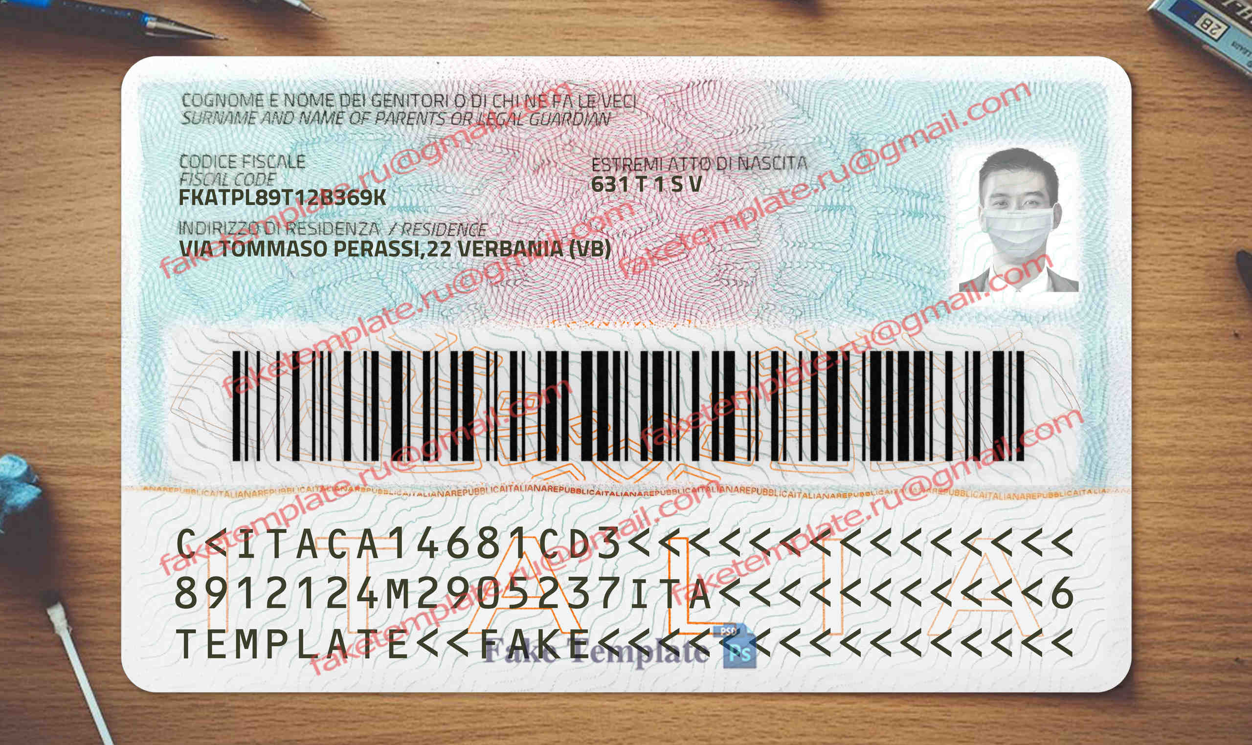 italy id card back italy id card back