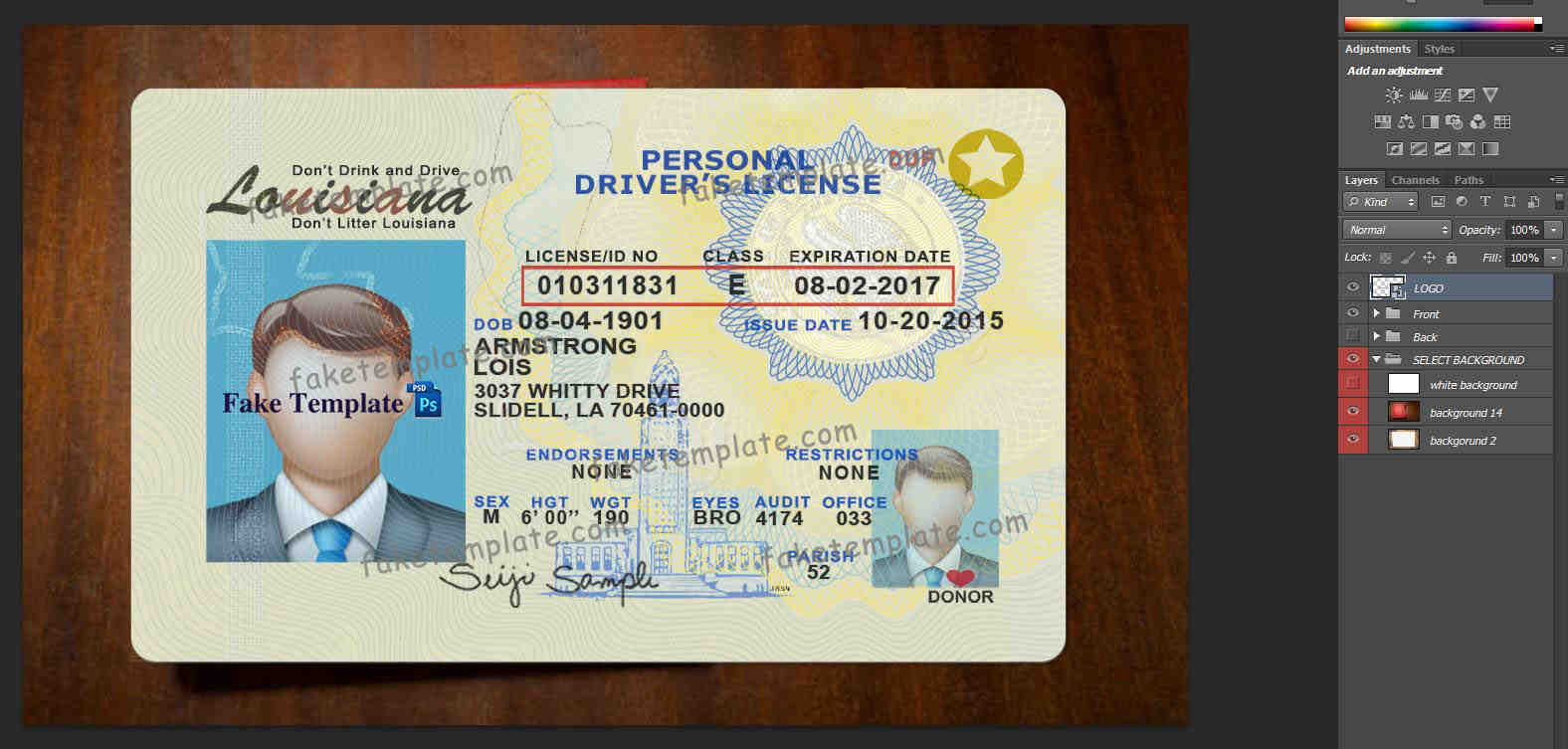 louisiana-drivers-license-template-02 louisiana-drivers-license-template-02