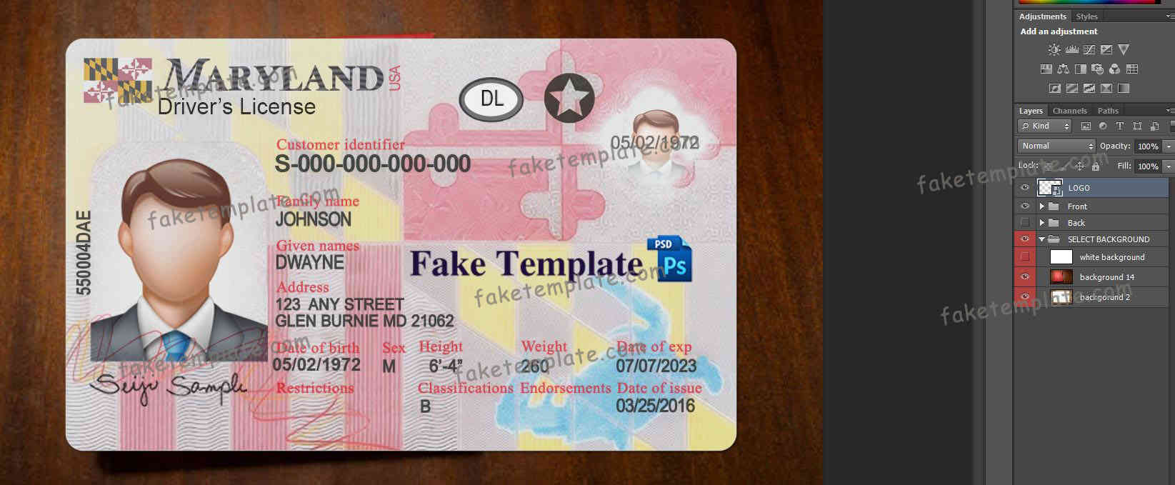 maryland-driver-license-template-02 maryland-driver-license-template-02