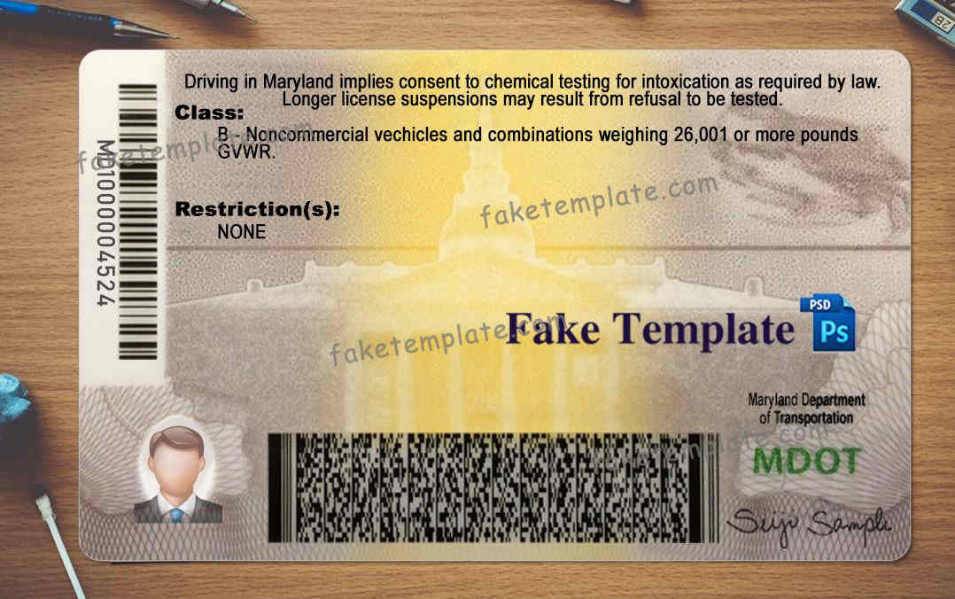 maryland-driver-license-template-03 maryland-driver-license-template-03