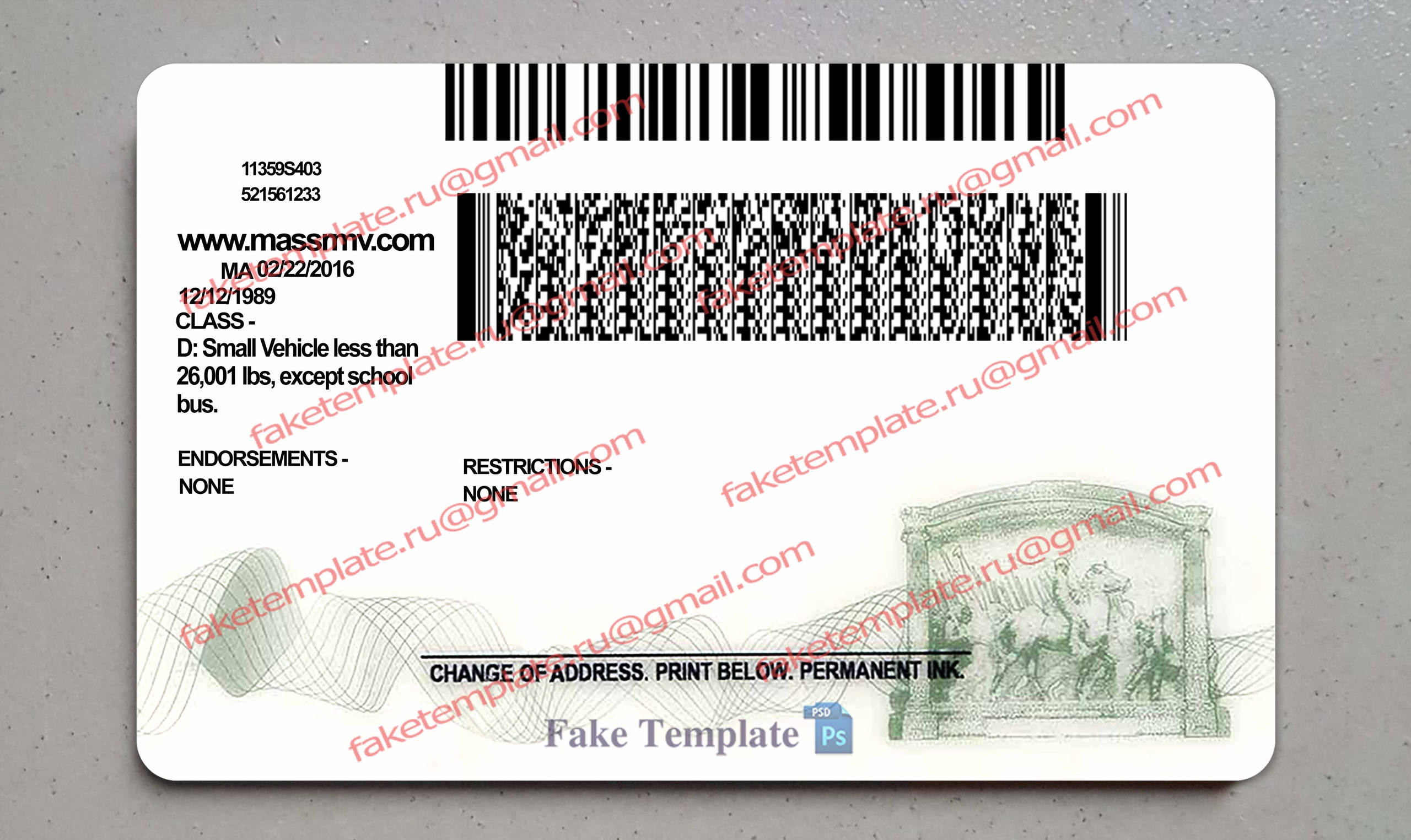 massachusetts driver license back massachusetts driver license back