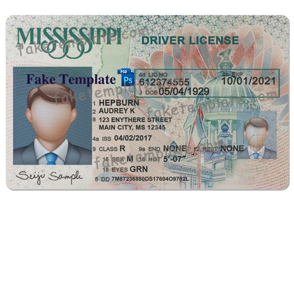 Mississippi Drivers License Template mississippi-drivers-license-template-01