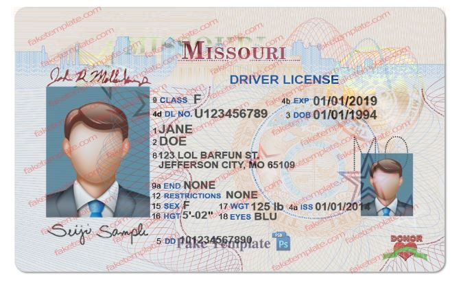 Missouri Drivers License Template missouri-drivers-license-template-01