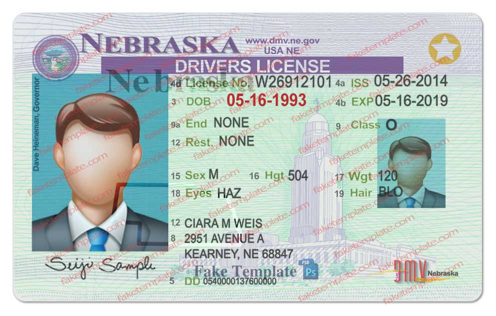 Nebraska Drivers License Template nebraska-drivers-license-template-01
