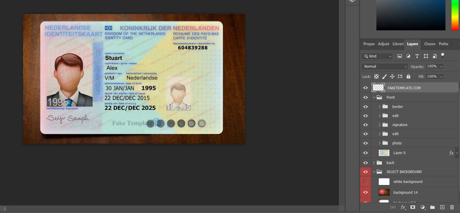netherlands-id-card-template-02 netherlands-id-card-template-02