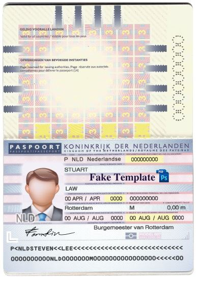 Netherlands Passport Template Psd Netherlands Passport Template Psd