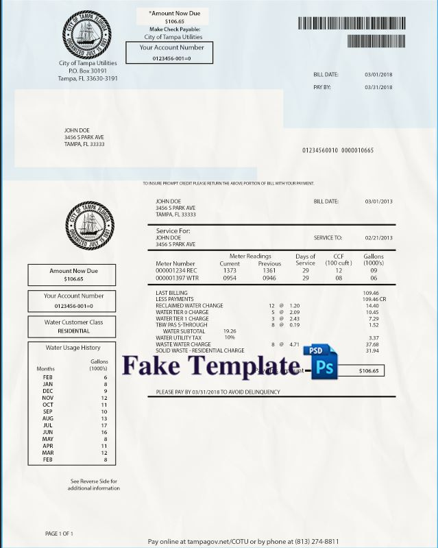 Tampa Florida Utility Bill tampa-florida-utility-bill-01