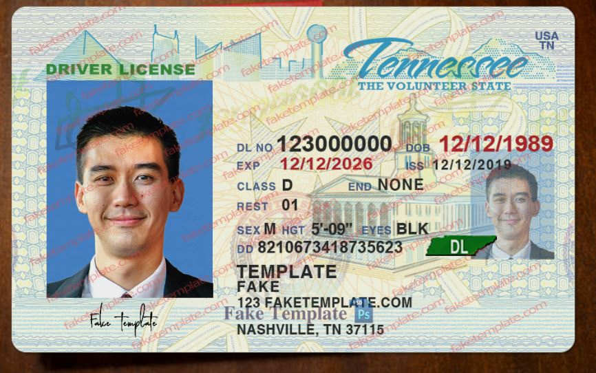 Tennessee Drivers License Template tennessee-drivers-license-template-02