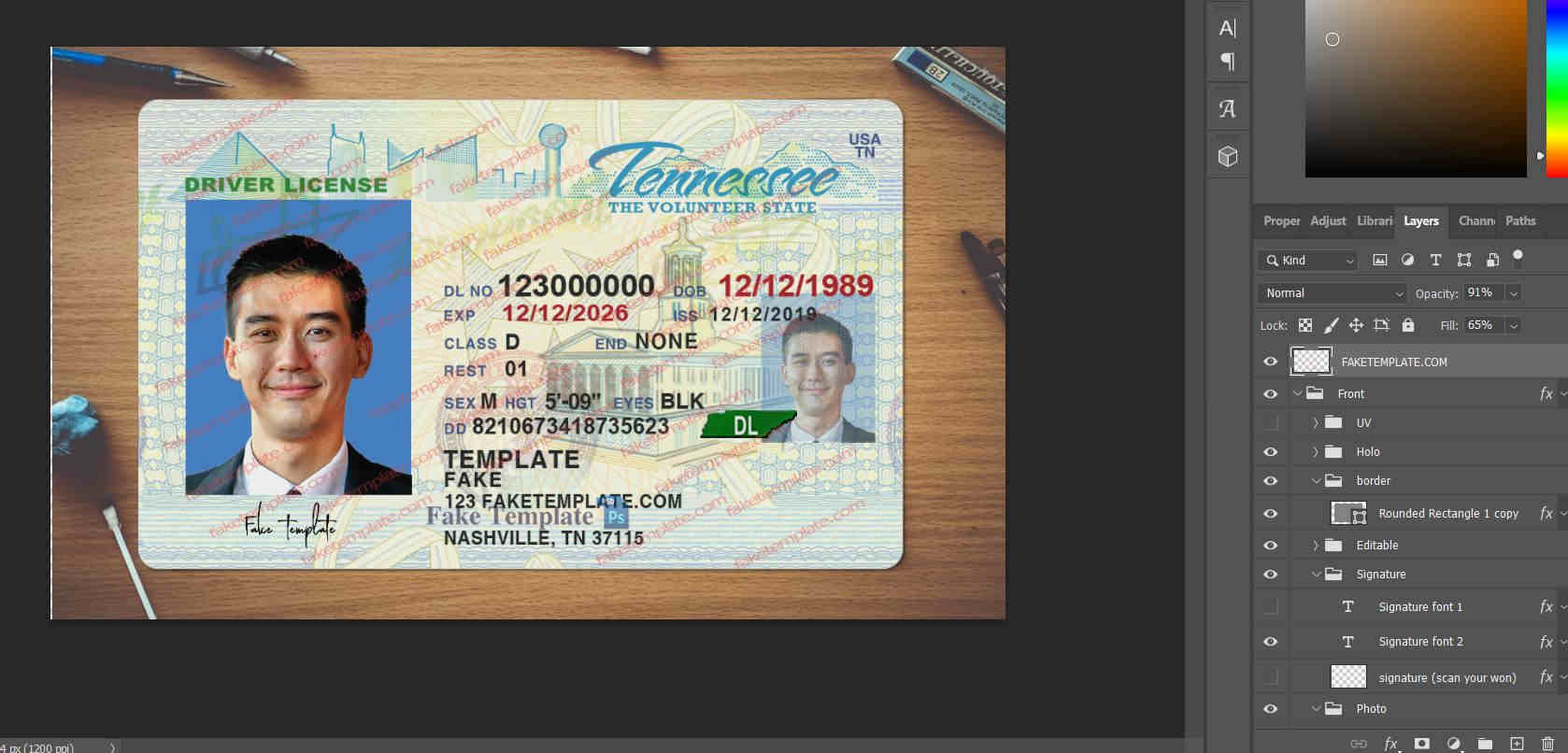tennessee-drivers-license-template-03 tennessee-drivers-license-template-03