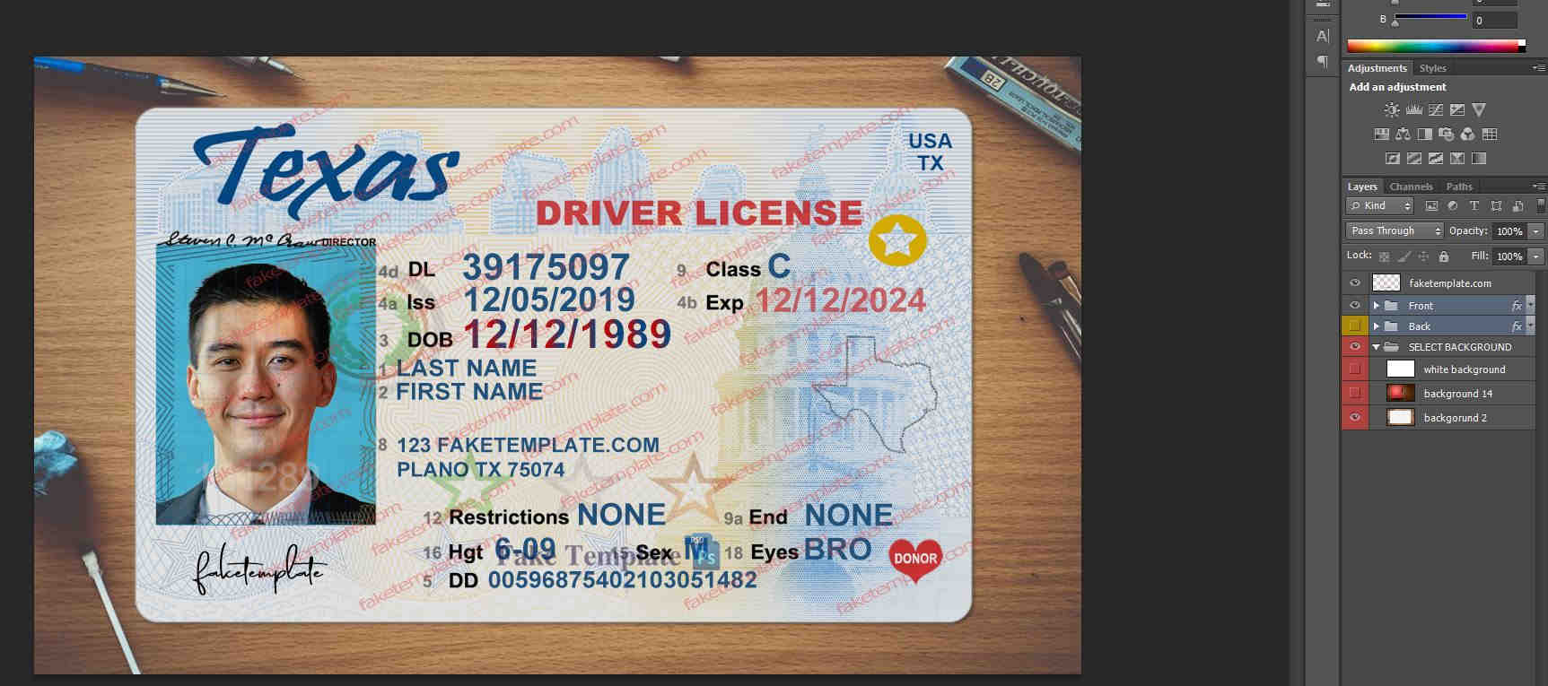 texas-driver-license-template-02 texas-driver-license-template-02