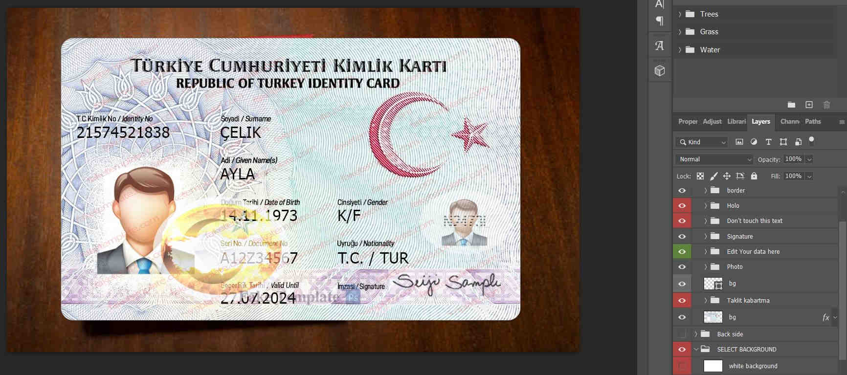 turkey-id-card-template-02 turkey-id-card-template-02