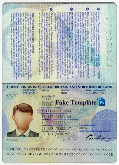 UK Passport Template Psd UK Passport Template Psd