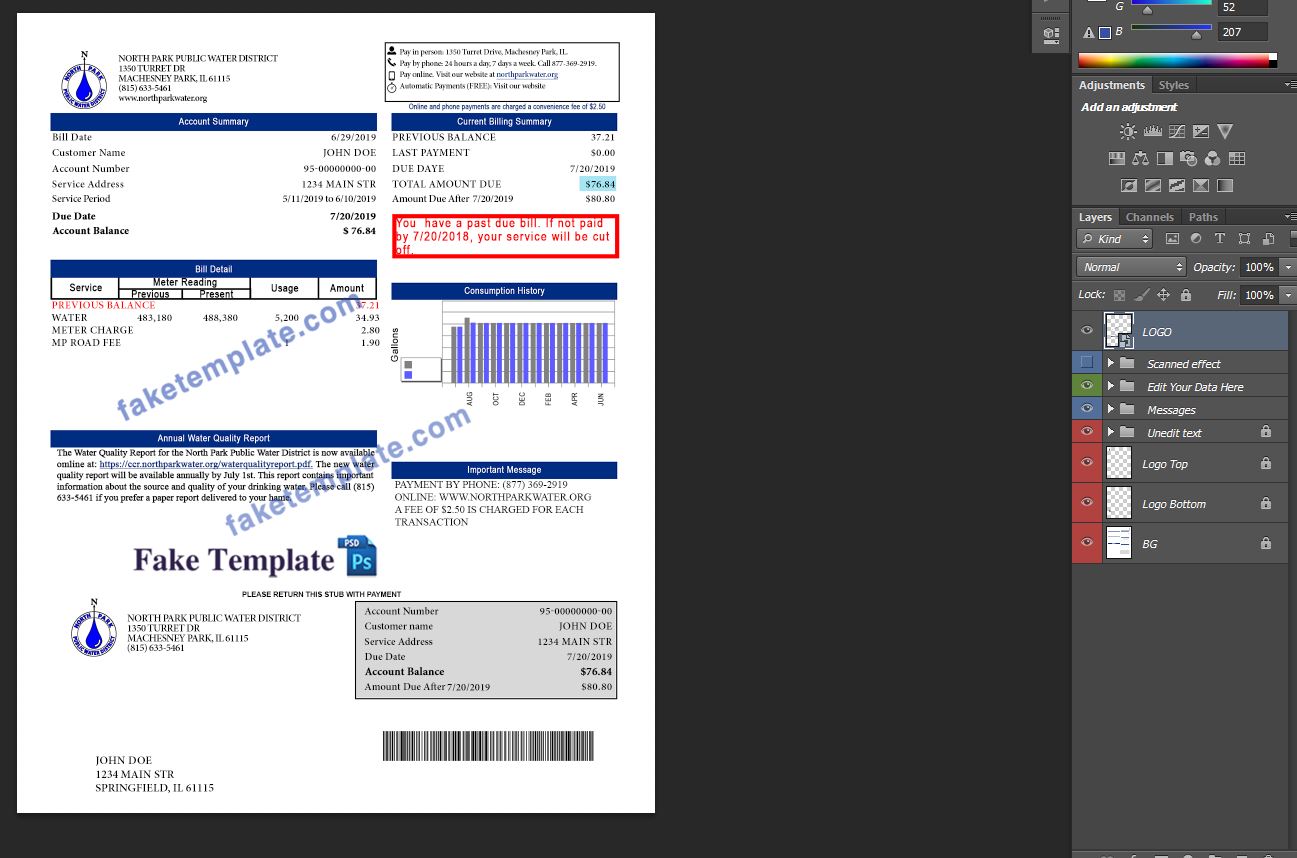 Illinois Utility Bill Template 2