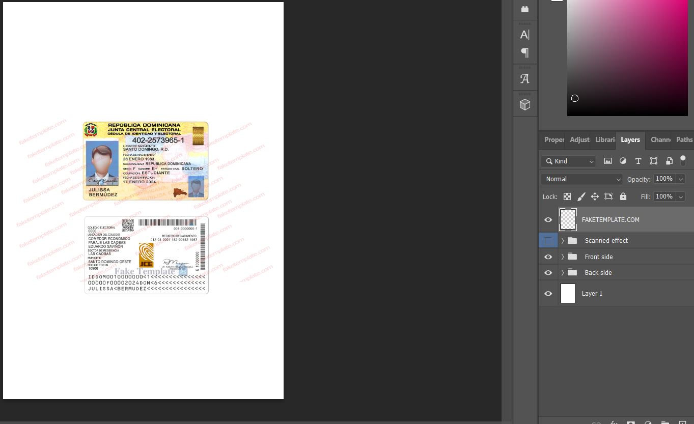 dominican-republic-id-card-template-05 dominican-republic-id-card-template-05