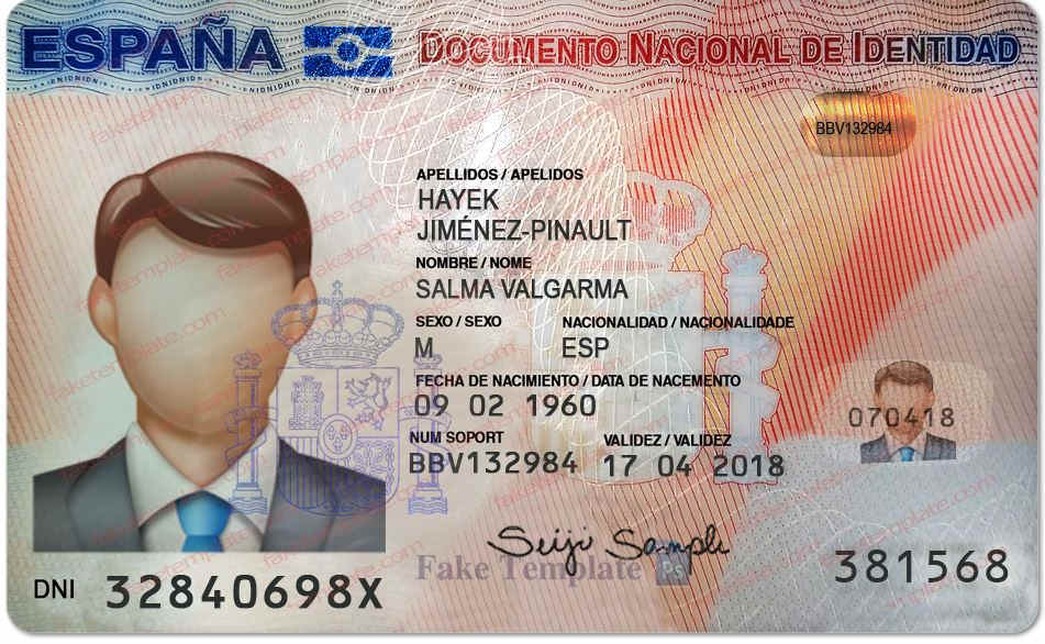 Spain ID Card Template Spain ID Card Template