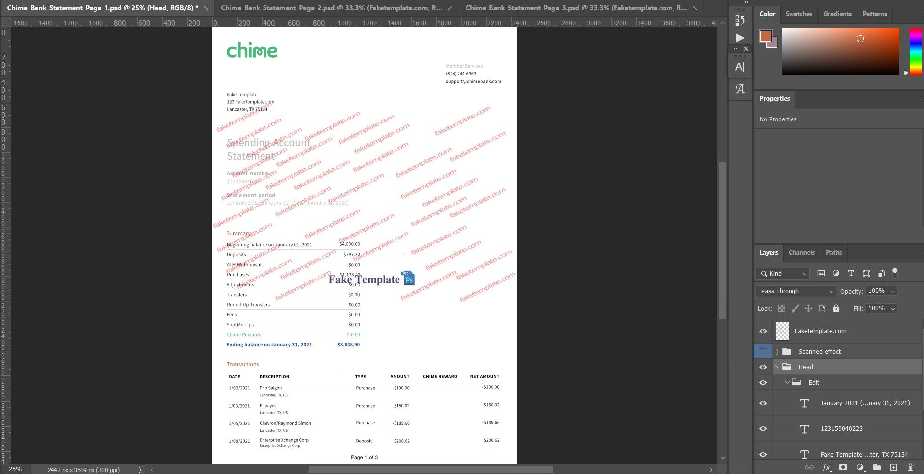 chime-bank-statement-template-02 chime bank statement template free