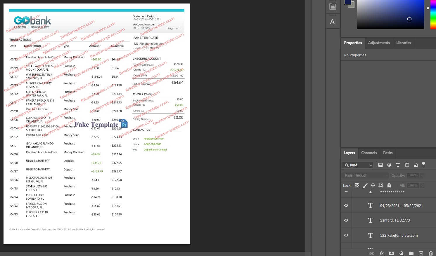 go-bank-statement-template-02 go bank statement template