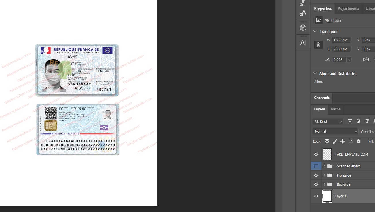 french-id-card-template-05 french id card template psd