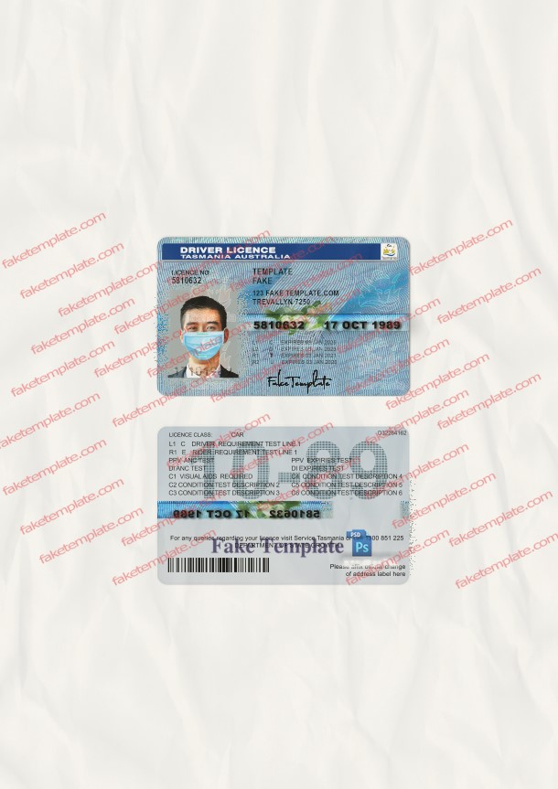 blank australian drivers license template