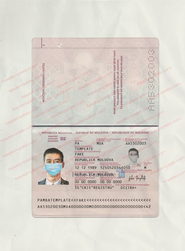 moldova passport template