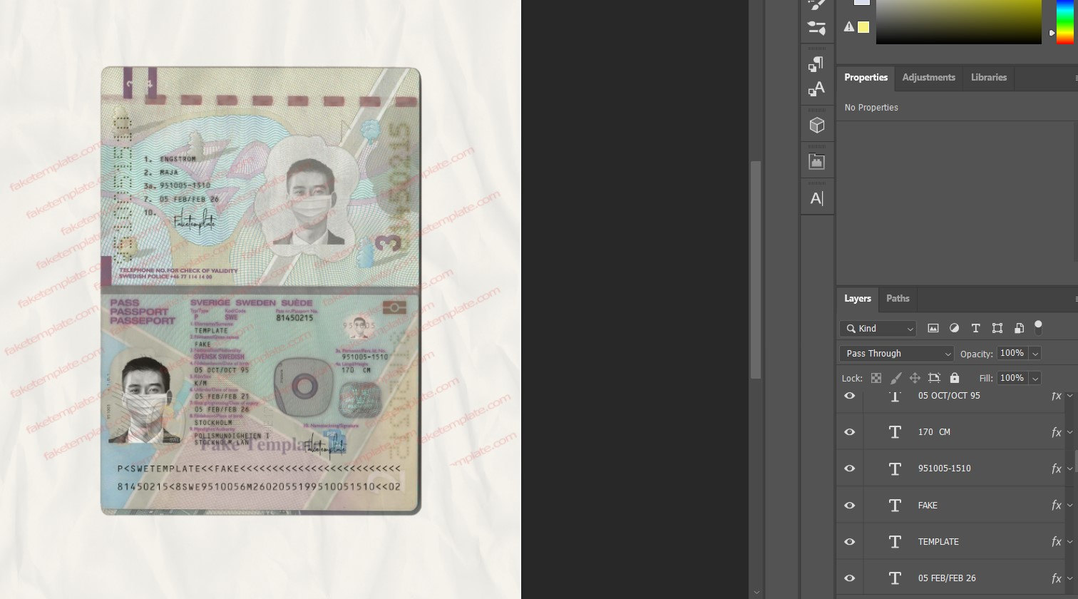 sweden-passport-template-psd-02 passport for sweden