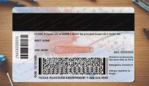 texas drivers license back