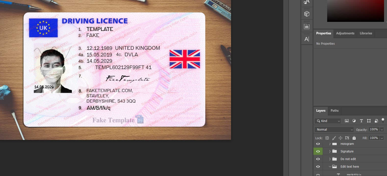 uk-drivers-license-template-02 uk driving license template