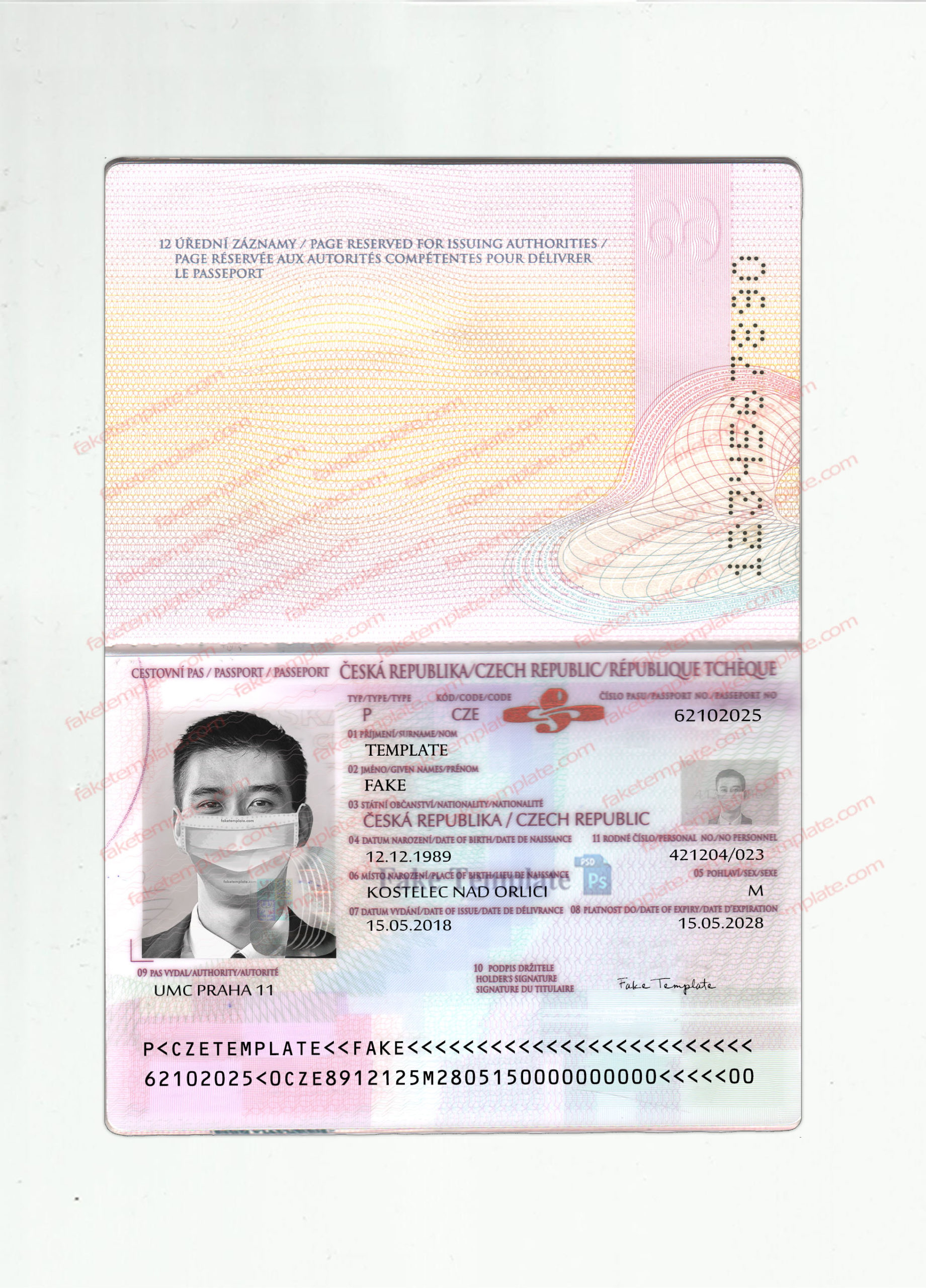 czech passport template czech passport template