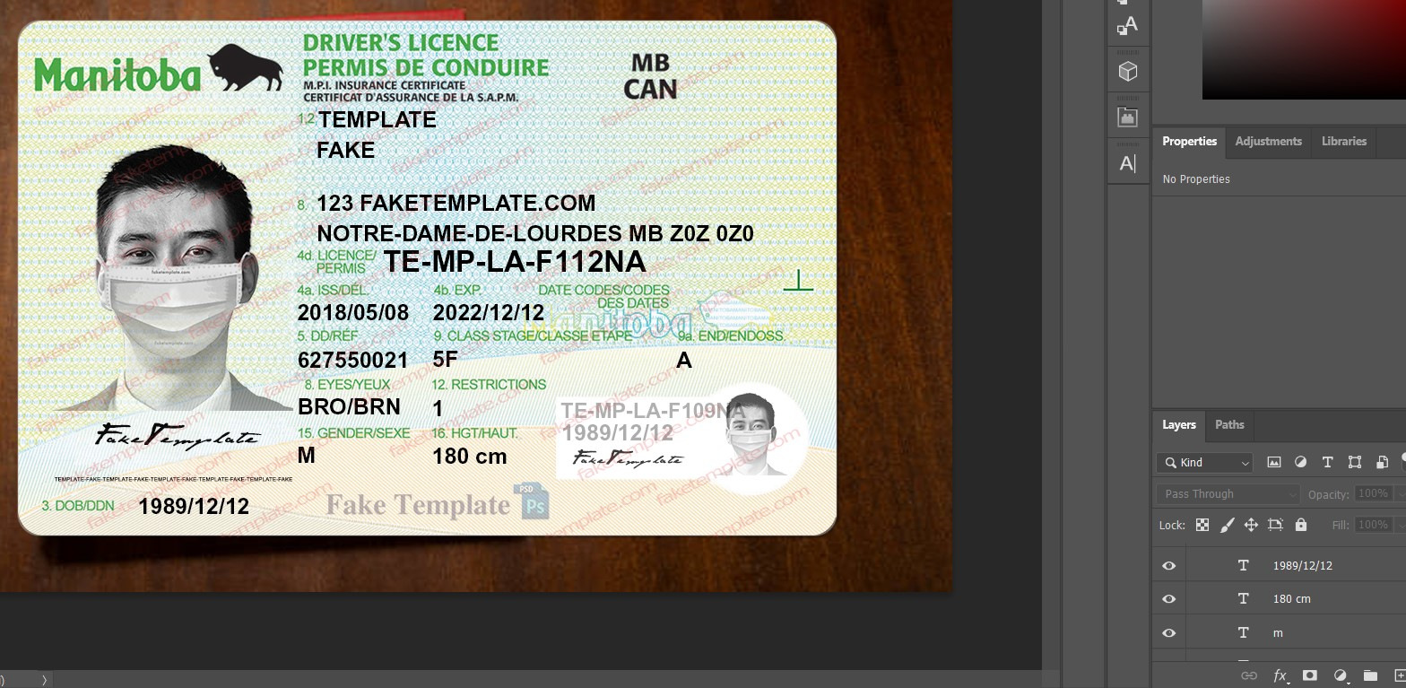 manitoba drivers license psd