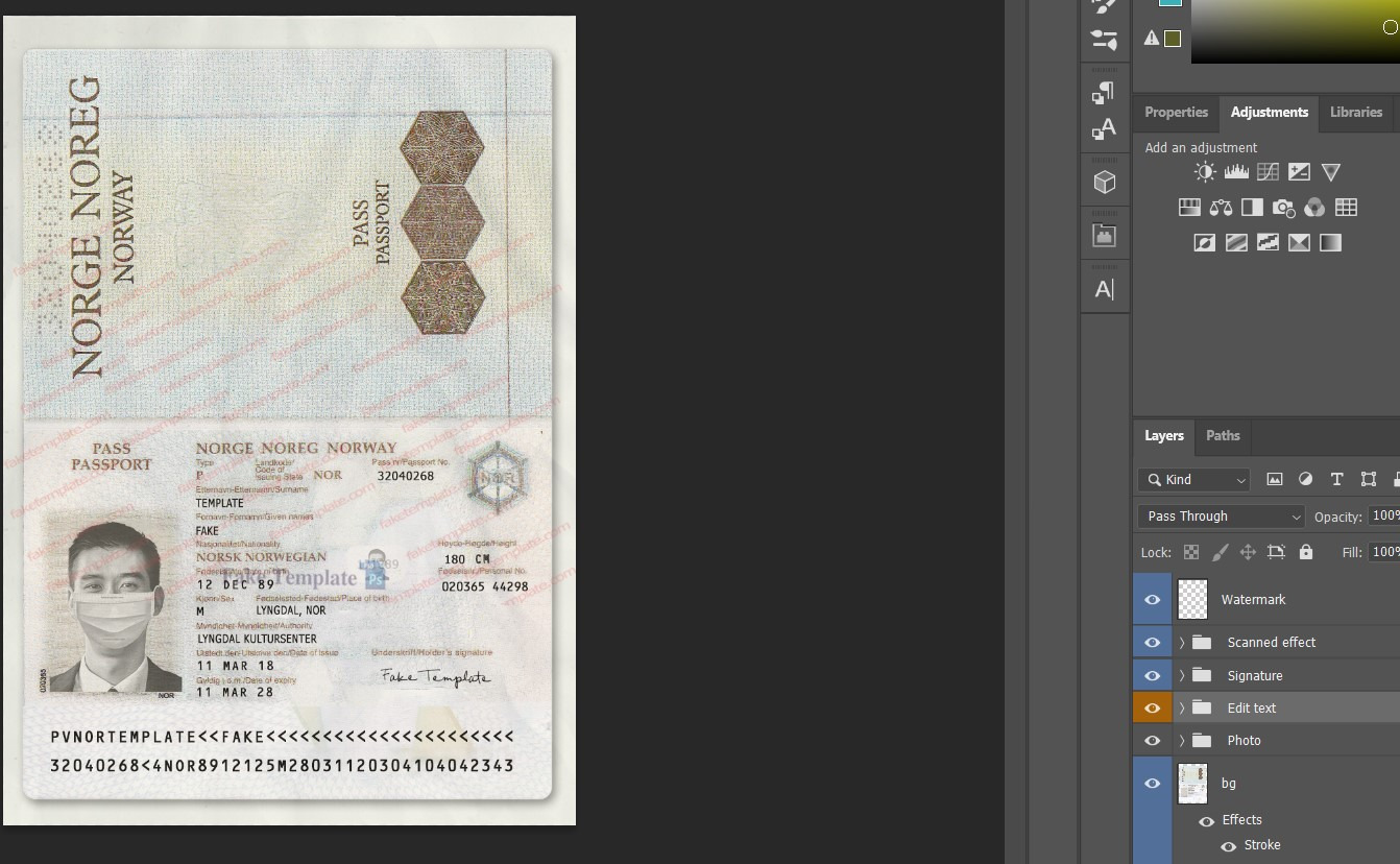 norway-passport-psd-02 norwegian passport template