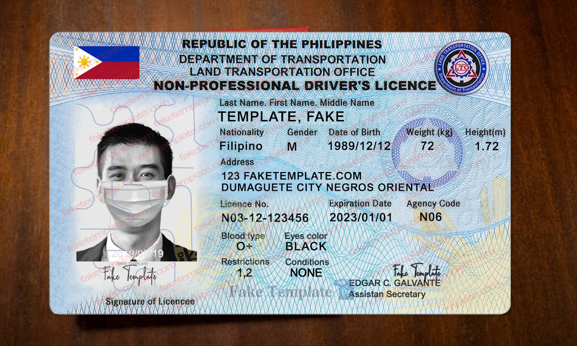 philippines drivers license template editable drivers license template philippines
