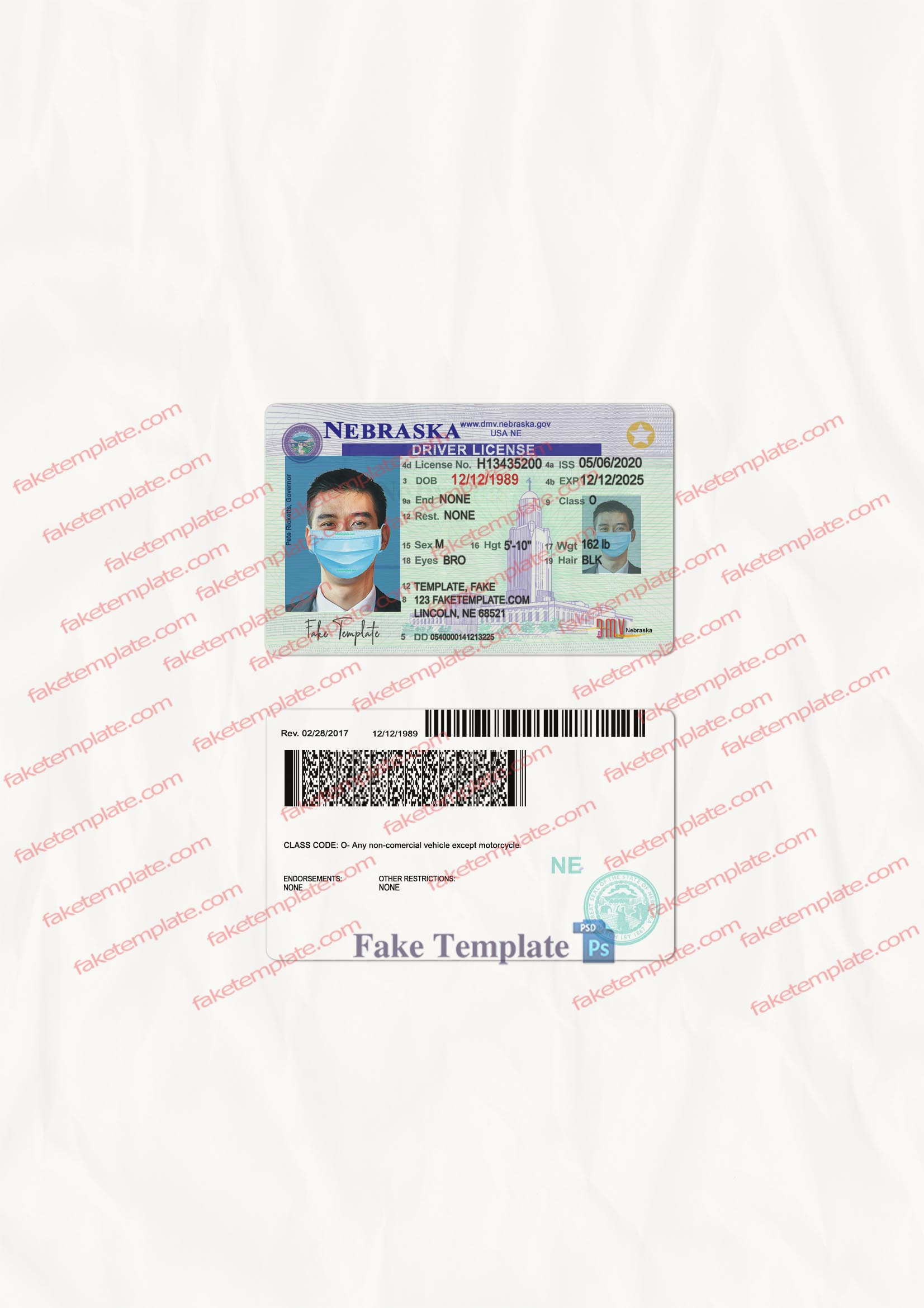 nebraska-driver-license-template-04 nebraska driver license psd