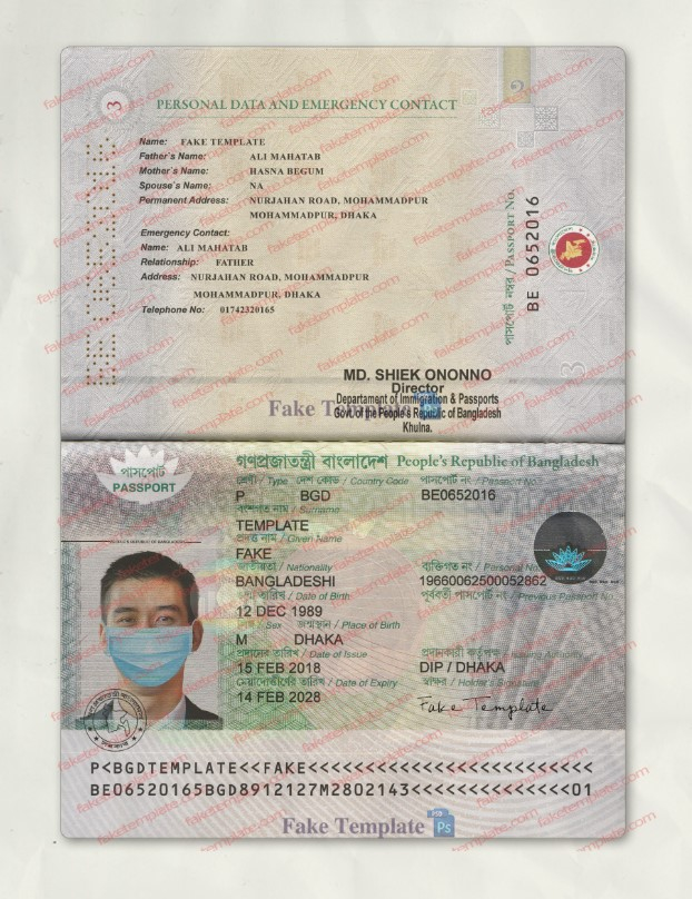 bangladeshi passport psd