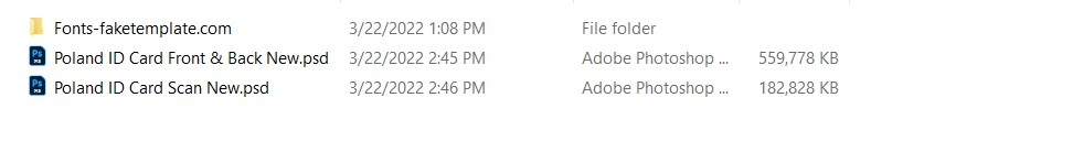 poland id card psd template