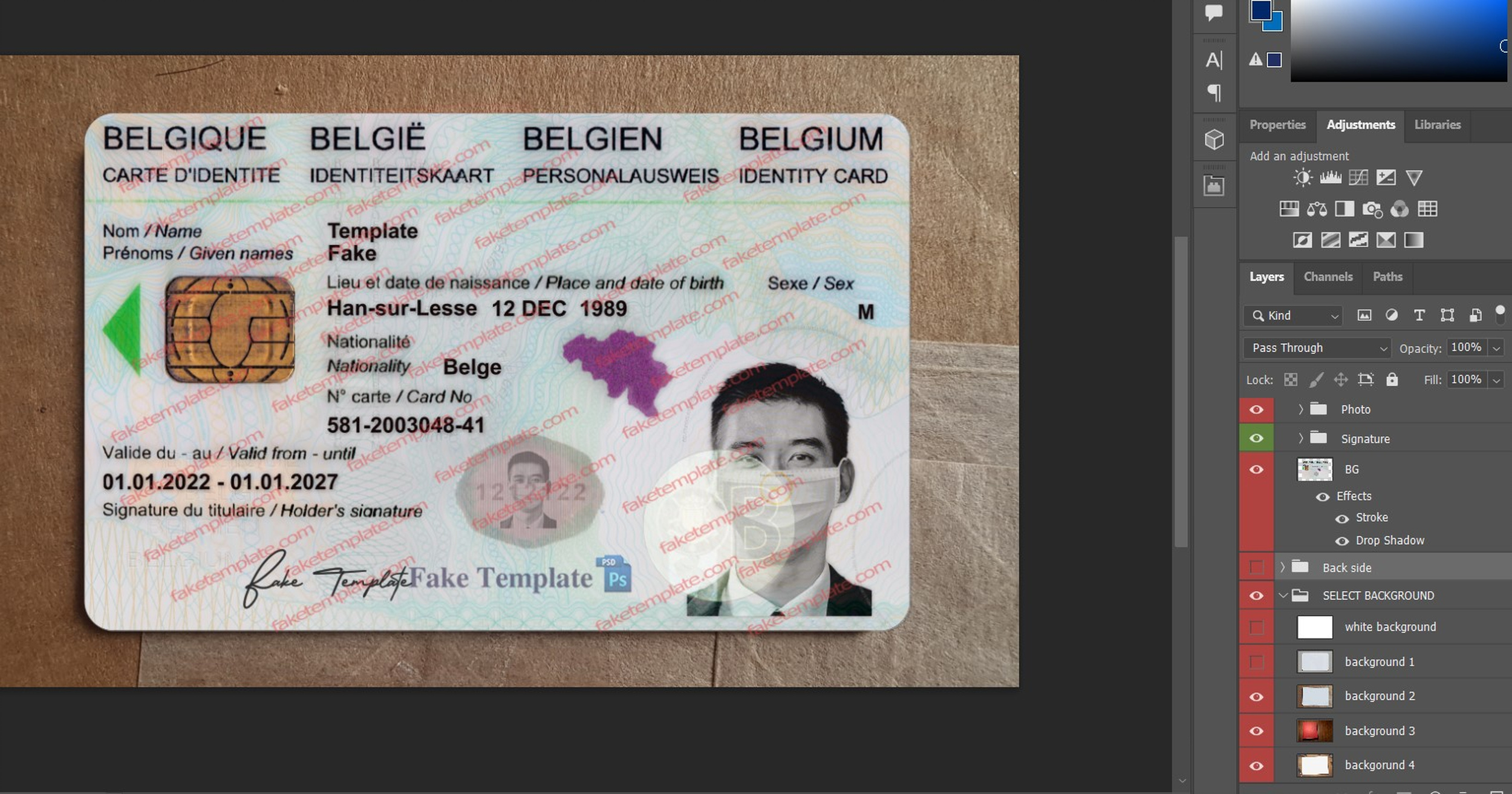 belgium id card psd belgium id card psd
