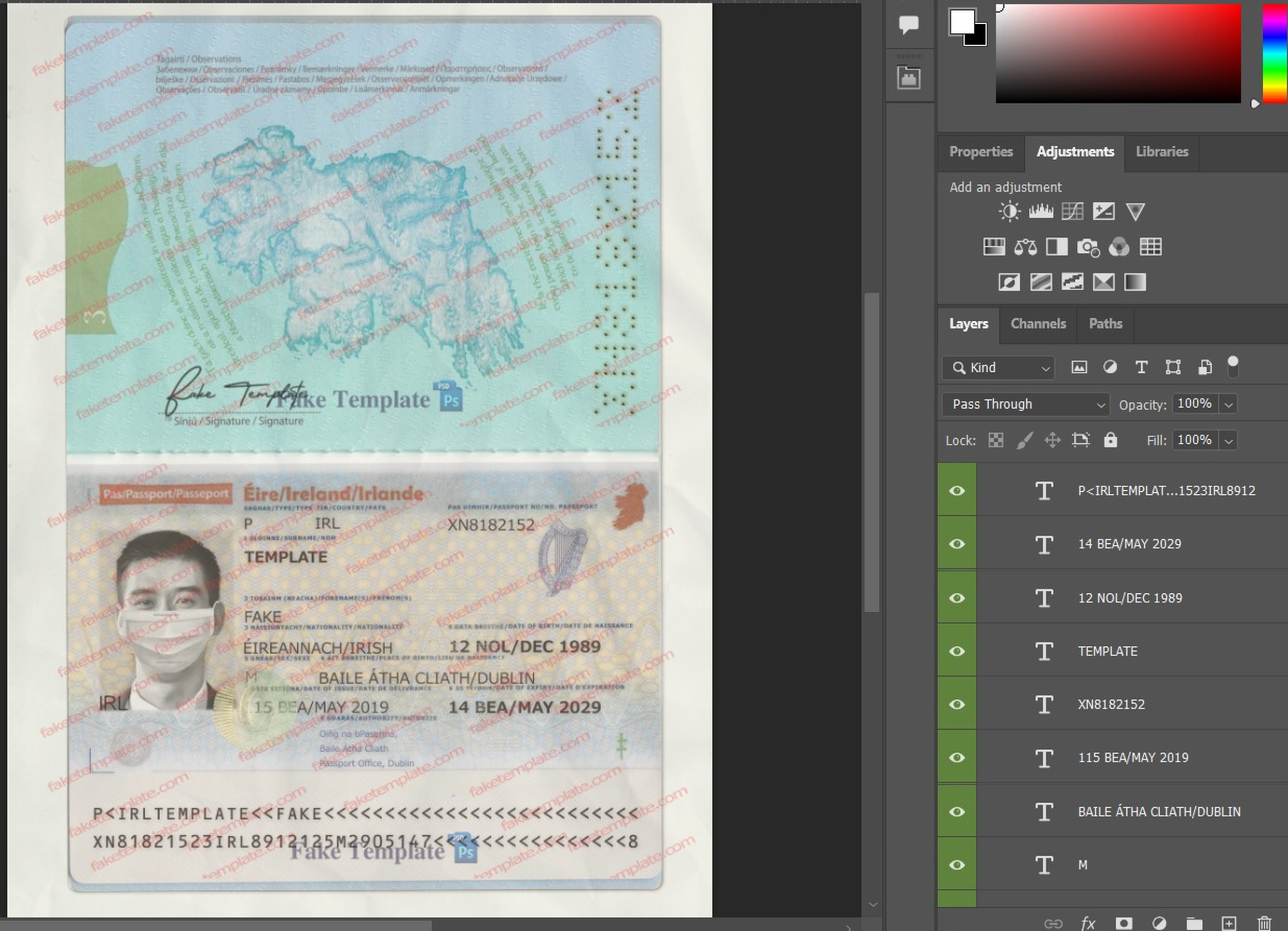 ireland passport psd