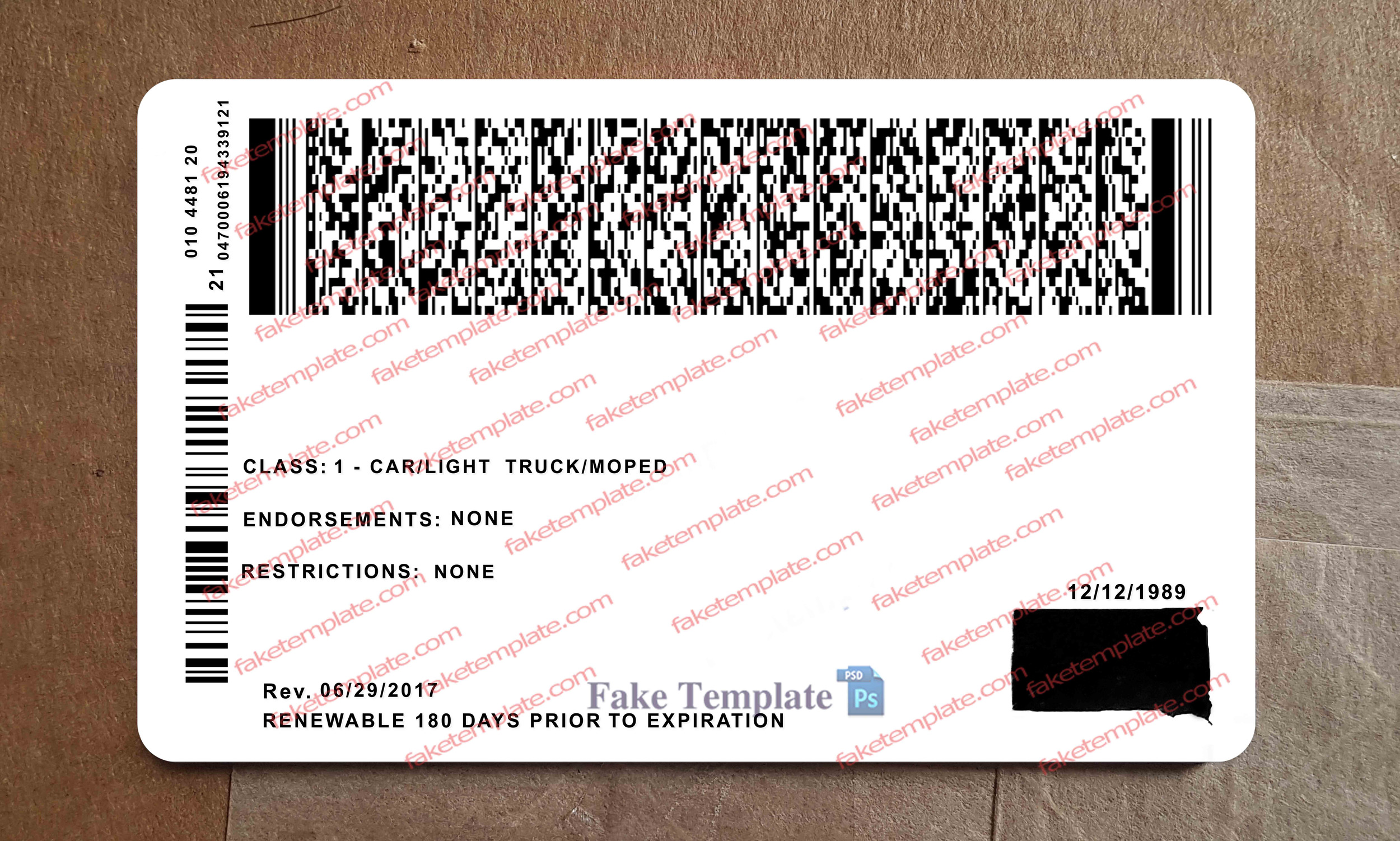 south dakota drivers license back