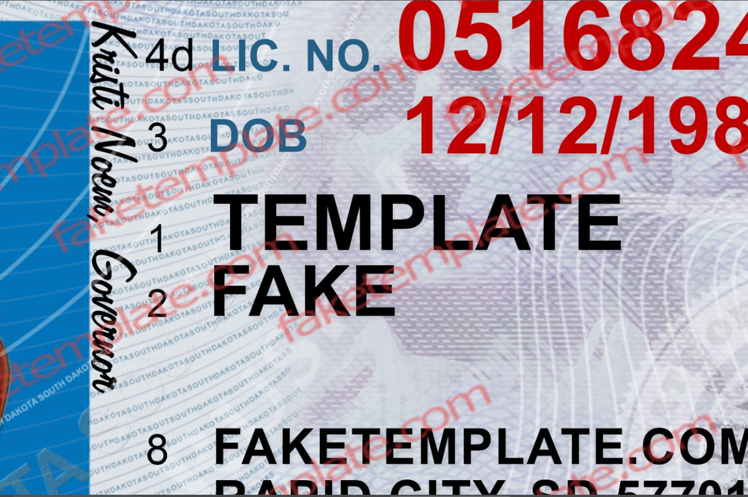 fake south dakota drivers license sd drivers license template