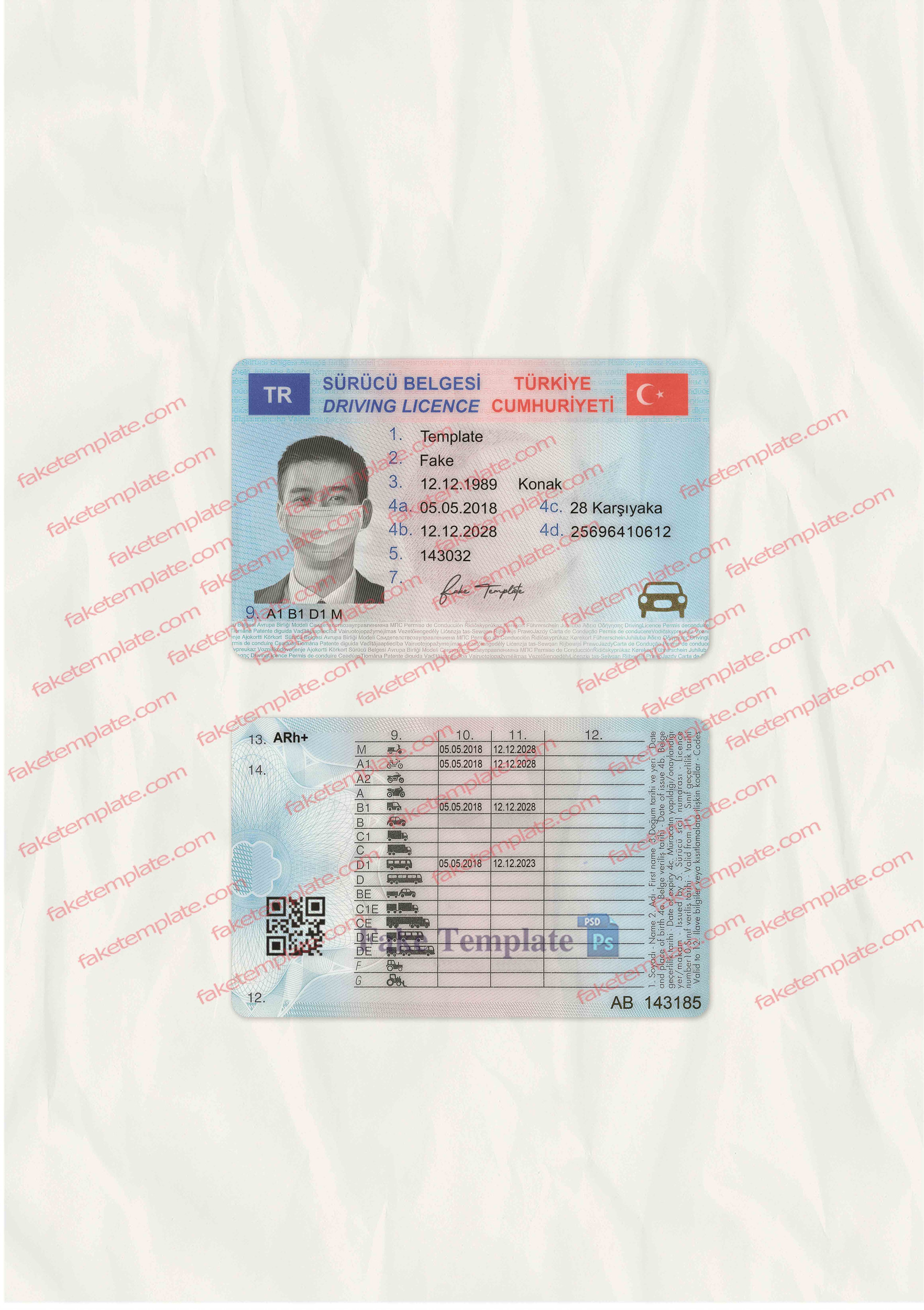 turkey drivers license psd