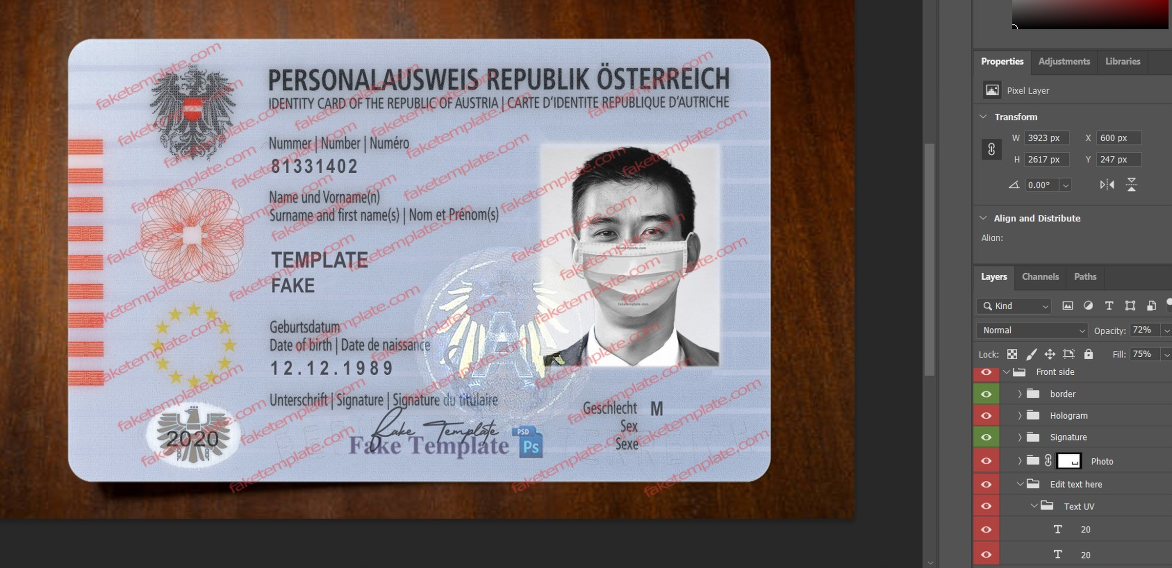 austria id card psd